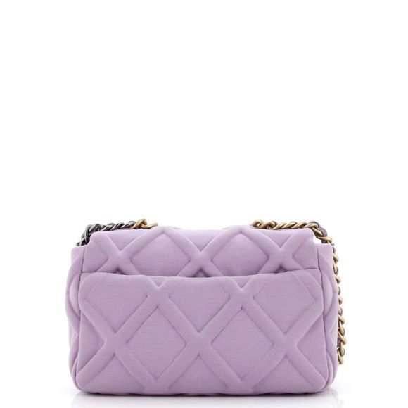 Chanel 19 Flap Bag Quilted Jersey Medium Purple - Picture 4 of 8